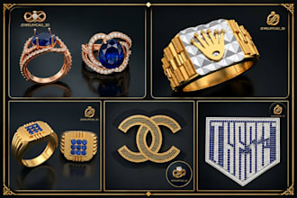 do 3d jewelry cad design and render stl for printing