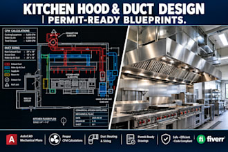kitchen ventilation hood and restaurant permit drawings