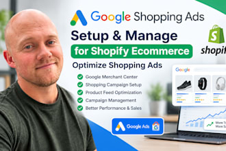 setup and manage google shopping ads for shopify ecommerce,optimize shopping ads