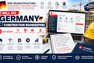 do germany construction bookkeeping sevdesk e rechnung ustva material project