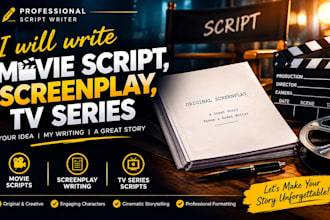 write movie script, screenplay, tv series