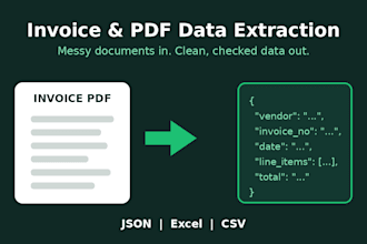 extract data from invoices and pdfs into clean json or excel