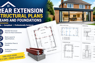 design rear extension structural plans, beams and foundation