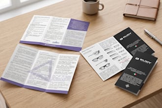 design a professional trifold brochure or business booklet