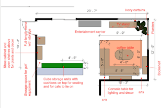 create a functional furniture layout and space planning