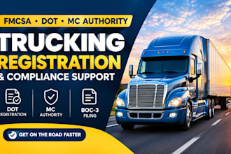 handle fmcsa dot registration, mc authority, boc3 and ucr filing support