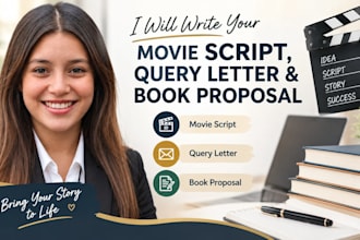 write your movie script, query letter and book proposal