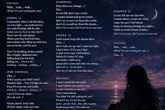 write a emotional song from cero with original lyrics