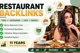 build high quality restaurant and food backlinks for you
