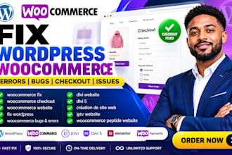 fix wordpress woocommerce bugs checkout errors and website issues