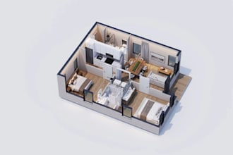 create 3d floor plan, architectural and interior design