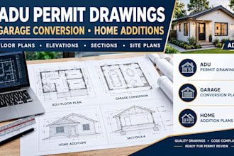 create adu permit drawings garage conversation and addition plan
