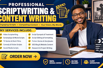 write SEO content, scripts, screenplays, youtube scripts and research