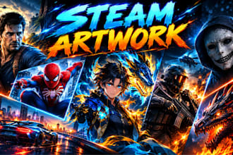 create professional steam capsule art and game key art