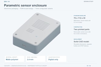 design 3d printable cad parts and product enclosures