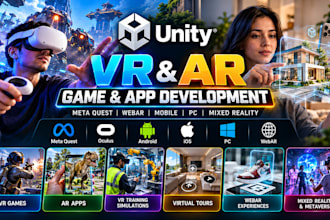 develop VR ar game app meta quest webar and virtual realistic experience xr app