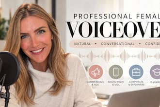 record a professional conversational american female voice over