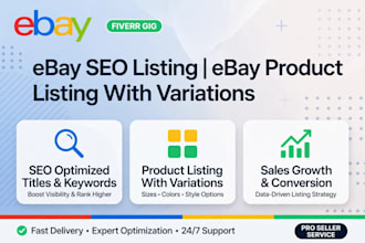 do ebay listing, ebay store design and seo product listing