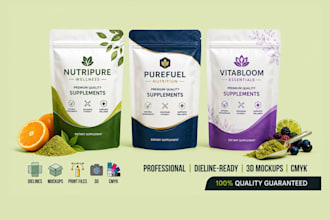 design custom stand up pouch packaging and flexible bag label