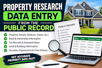 do property research data entry from the public record