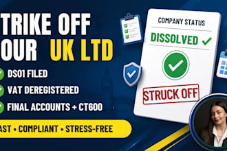 strike off UK ltd, dissolve UK company and deregister vat