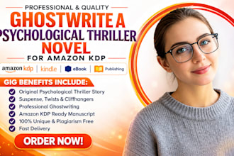 ghostwrite a psychological thriller novel for amazon KDP