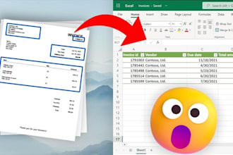 convert scanned invoices and receipts PDF to excel