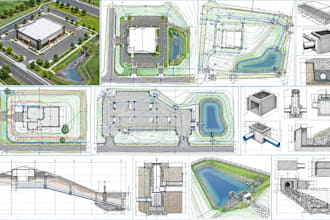 design tx ga nc civil site plans, grading, stormwater and drainage plans