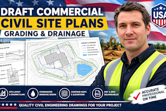 draft commercial civil site plans grading and drainage