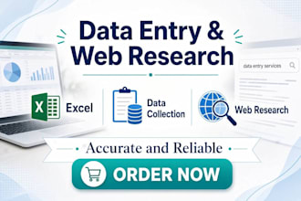 do accurate data entry and web research
