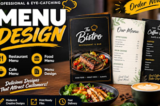 design restaurant menu, food menu, cafe menu, menu design