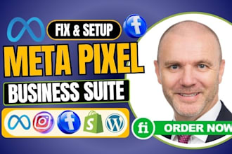 fix optimize meta business manager, ad manager, meta pixel setup, conversion api