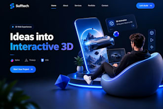 3d interactive website 3d landing page spline 3d scrolling animation threejs css