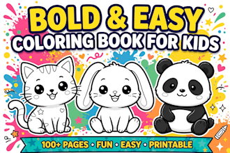 create bold printable kids coloring book pages