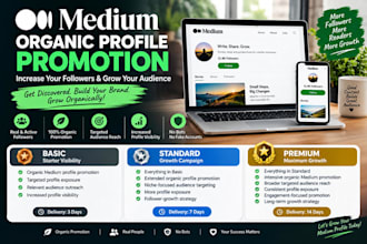 do organic medium profile promotion to increase followers