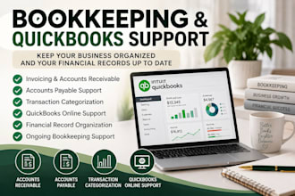 do bookkeeping, invoicing, and quickbooks support for your business