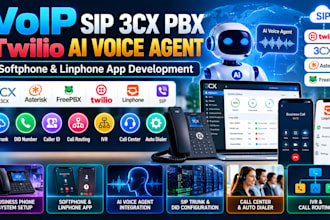develop volp sip 3ck pbx twilio ai voice a gent softphone and linphone app