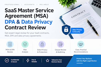 review saas master service agreement msa dpa data privacy contract