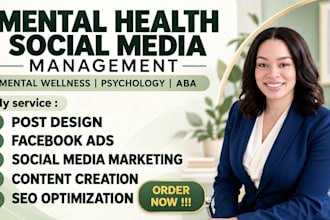 manage your mental health, therapy aba and counseling social media marketing SMM