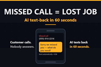 set up ai missed call text back and SMS follow up for your local business