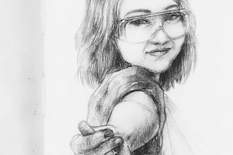 create a hand drawn portrait illustration