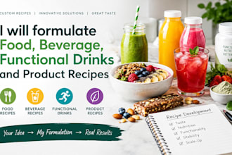 formulate food beverage functional drinks and product recipes
