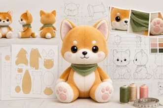 create a custom plush toy sewing pattern and tech pack for production