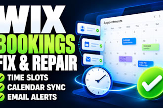 repair or fix wix booking scheduling calendar and email automation vormac