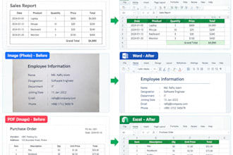 convert PDF or image to excel, word, and editable files