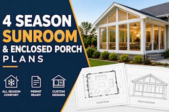 draw 4 season sunroom and enclosed porch plans