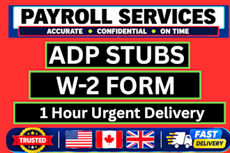check adp, payroll, stubs, w2 and tax records for accuracy