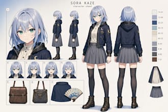 turn your anime oc into a unique character reference sheet