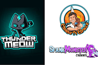 design a custom mascot logo for youtube and twitch channel