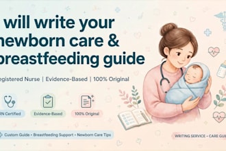 write newborn care and breastfeeding guide as a registered nurse